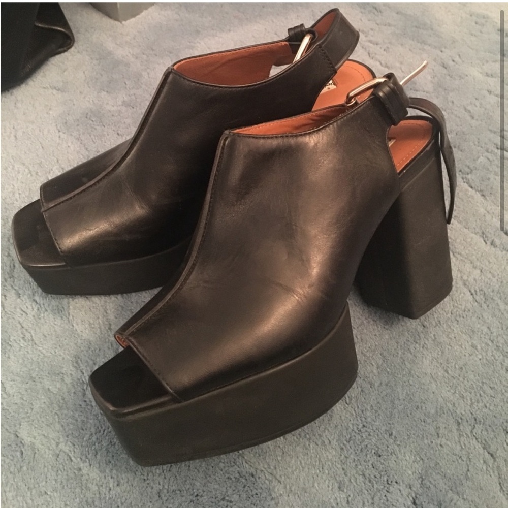& Other Stories Black Peep Toe Platform Heels